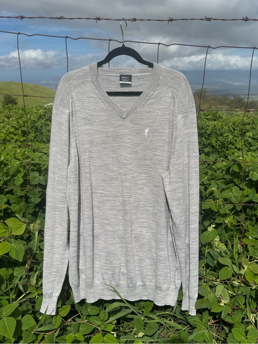 Nike Golf tour performance Merino wool blend gray v-neck sweater XXL